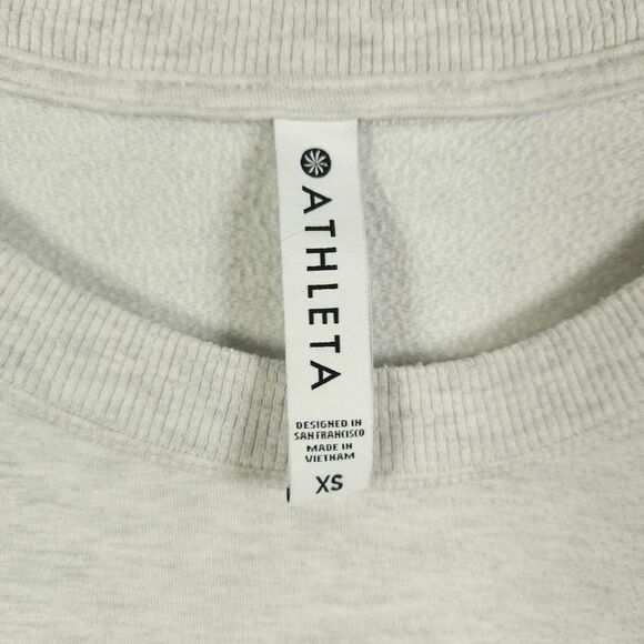 Athleta Womens XS Gray Grey Pullover Thumbhole Coaster Luxe Sweatshirt - Picture 2 of 10